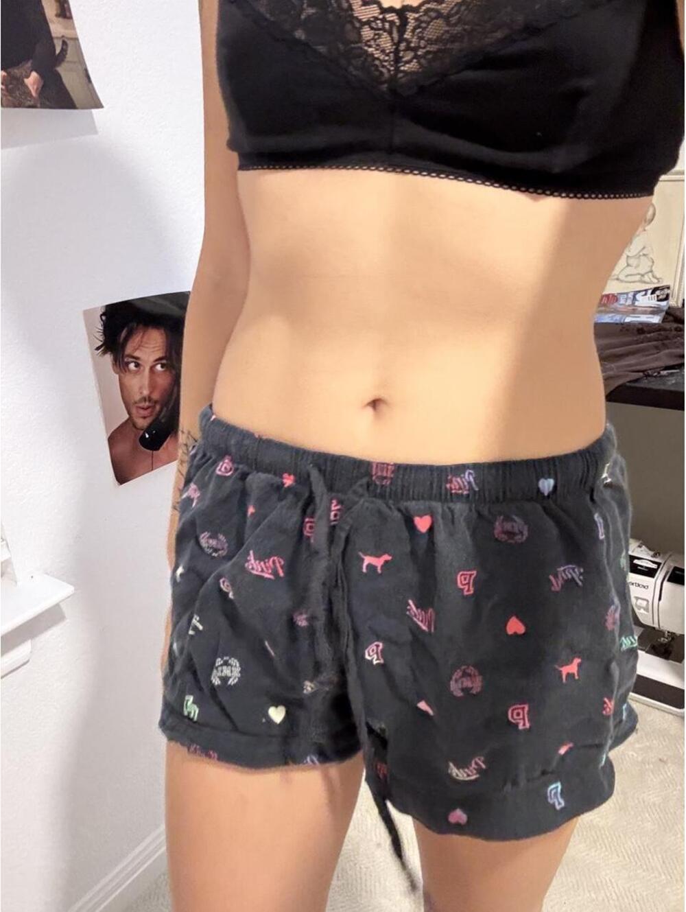 Victoria's Secret Women's Black and Multi Shorts
